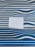 By yard Scalamandre Jean Paul Gaultier Illusion Marin Blue White Stripe Abstract Coton MSRP USD 644/yard