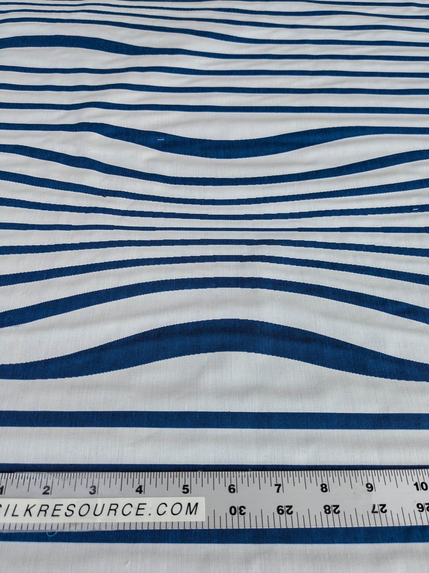 By yard Scalamandre Jean Paul Gaultier Illusion Marin Blue White Stripe Abstract Coton MSRP USD 644/yard