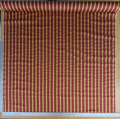 Scalamandre Vistorta Floral Stripe Carmine Chartreuse Red Gold  Floral Linen Rayon MSRP USD 148/y