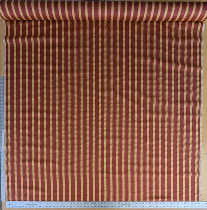 Scalamandre Vistorta Floral Stripe Carmine Chartreuse Red Gold  Floral Linen Rayon MSRP USD 148/y