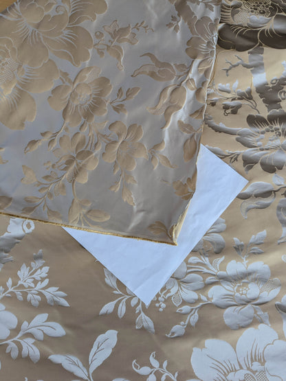 Scalamandre Tassinari and Chatel Argenson Dore Silk Damask Brown Gray Renaissance Floral MSRP $1200+/Y