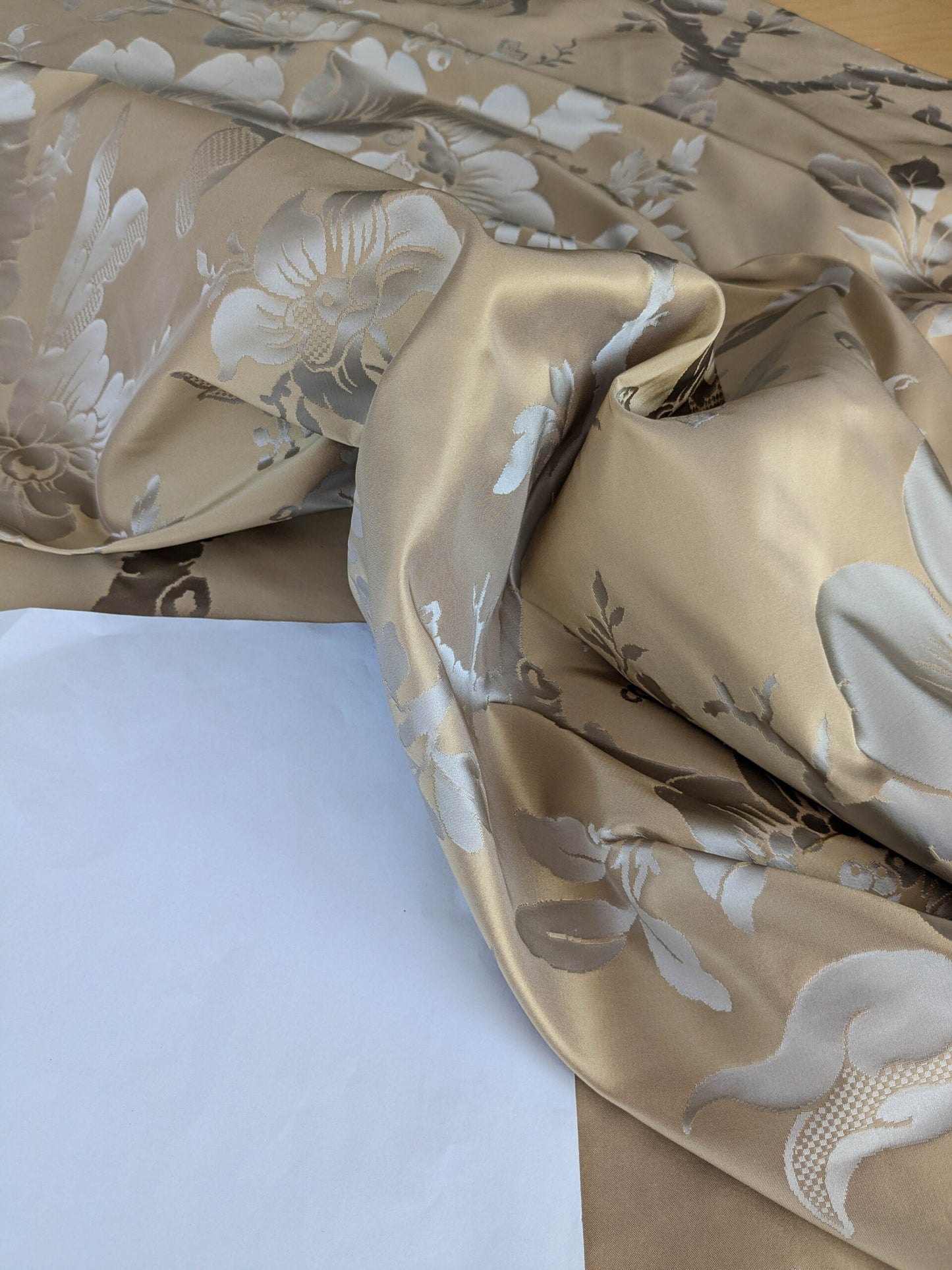 Scalamandre Tassinari and Chatel Argenson Dore Silk Damask Brown Gray Renaissance Floral MSRP $1200+/Y