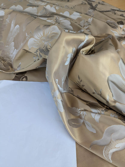 Scalamandre Tassinari and Chatel Argenson Dore Silk Damask Brown Gray Renaissance Floral MSRP $1200+/Y