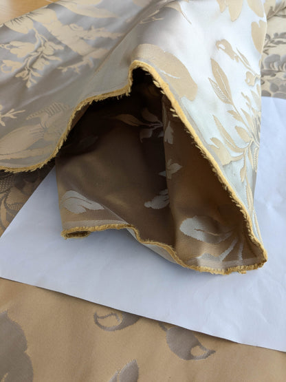 Scalamandre Tassinari and Chatel Argenson Dore Silk Damask Brown Gray Renaissance Floral MSRP $1200+/Y