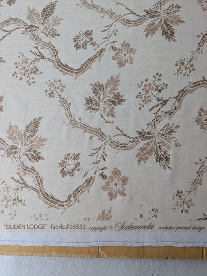 By yard Scalamandre Duden Lodge Neutral Brown Beige Botanical Floral Linen MSRP USD 198/y