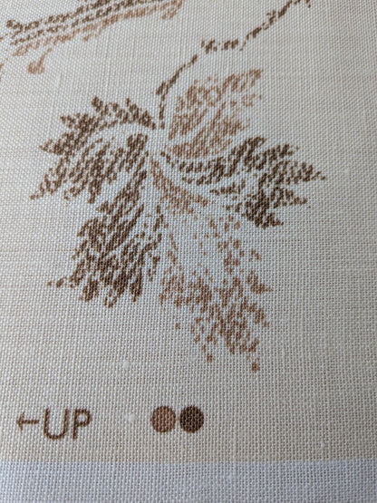 By yard Scalamandre Duden Lodge Neutral Brown Beige Botanical Floral Linen MSRP USD 198/y