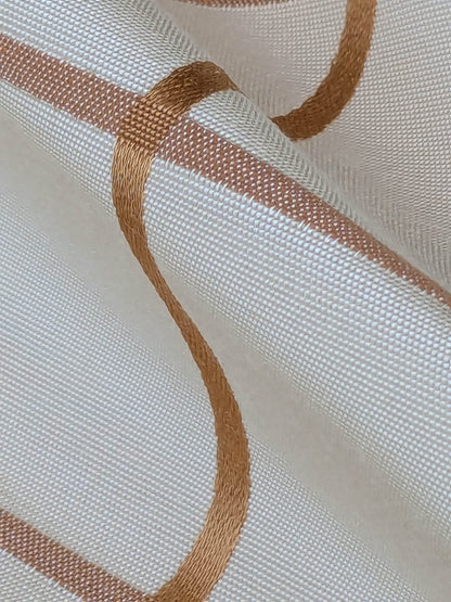 Scalamandre Louis Check Ochre on Creme Brown Beige Cotton Viscose Cotton Windowpane Plaid Check MSRP USD 176/y