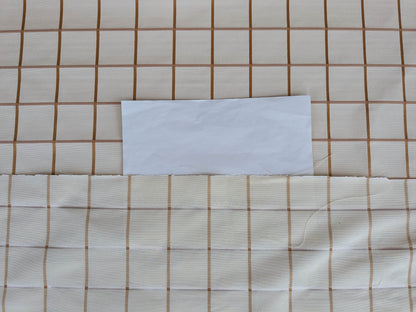 Scalamandre Louis Check Ochre on Creme Brown Beige Cotton Viscose Cotton Windowpane Plaid Check MSRP USD 176/y