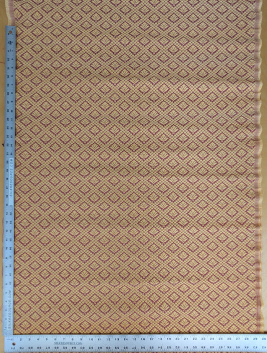 by yard Scalamandre Old World Weavers Nircel Rouge Or Red Gold Horsehairs Small Scales Fretwork MSRP USD1150/y