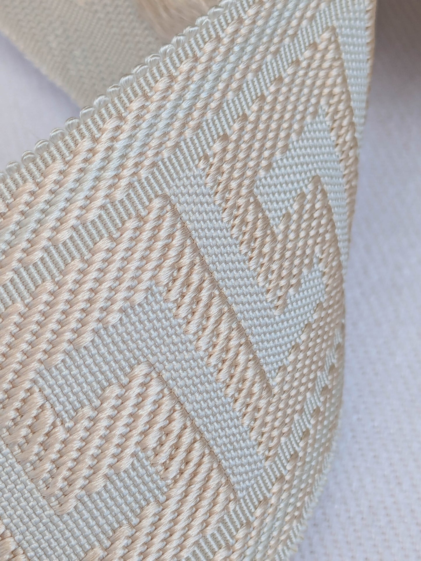 Scalamandre Trim Cascade Beige  gimps braids 100% Silk Greek key Geometric MSRP USD90/y