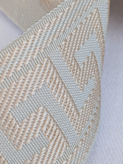 Scalamandre Trim Cascade Beige  gimps braids 100% Silk Greek key Geometric MSRP USD90/y