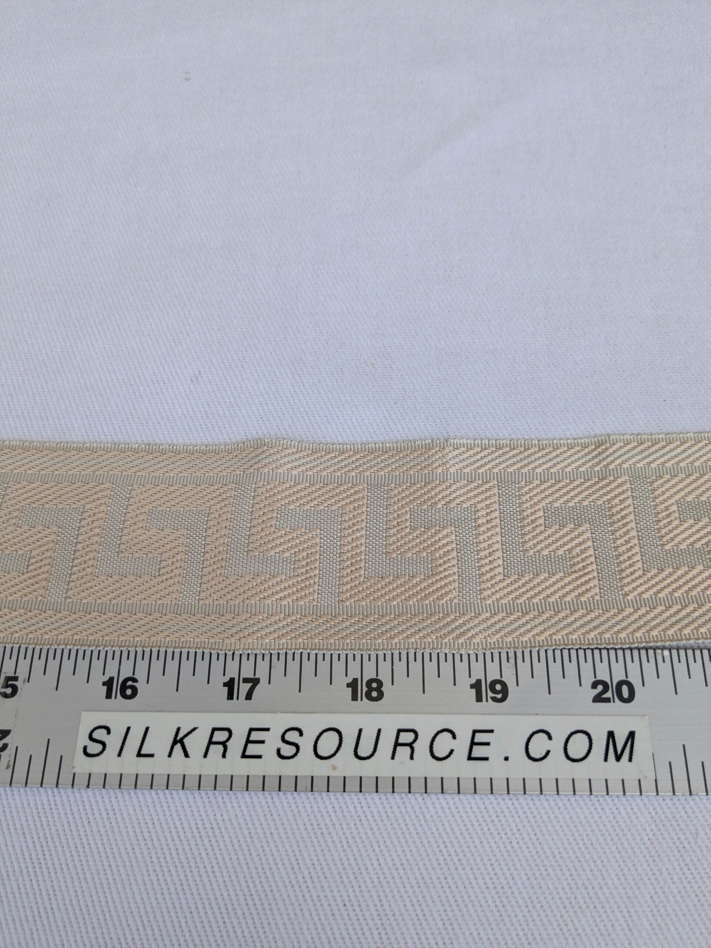 Scalamandre Trim Cascade Beige  gimps braids 100% Silk Greek key Geometric MSRP USD90/y