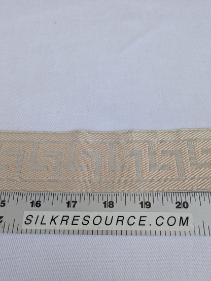 Scalamandre Trim Cascade Beige  gimps braids 100% Silk Greek key Geometric MSRP USD90/y
