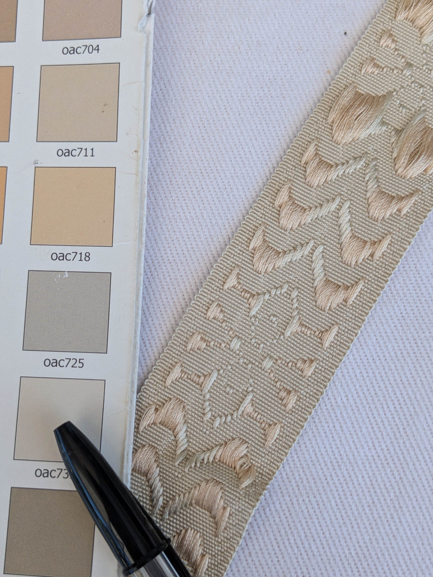 Scalamandre Trim Beauvais Silk Beige Botanical Foliage Medallion MSRP USD 98/y