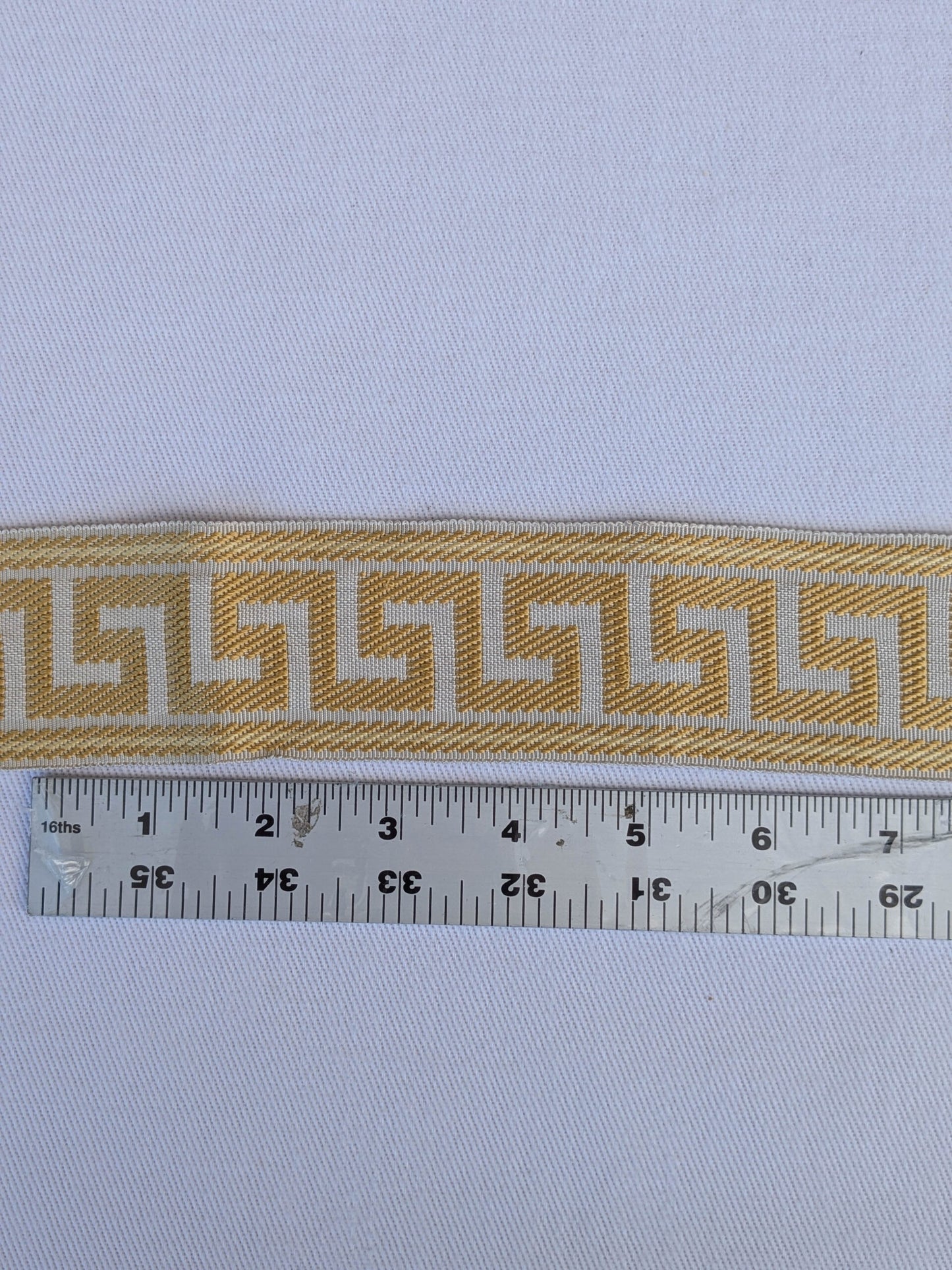 Scalamandre Trim Cascade Yellow &amp; Gold Gimps Braids 100% Silk Greek key Geometric MSRP USD90/y