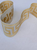 Scalamandre Trim Cascade Yellow &amp; Gold Gimps Braids 100% Silk Greek key Geometric MSRP USD90/y