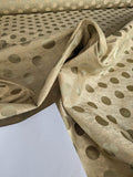 B. Berger Duralee 100% Silk Damask Polka Dot "Aspen" Beige Reversible Strie and Satin Mid-Century MSRP USD 250/Y