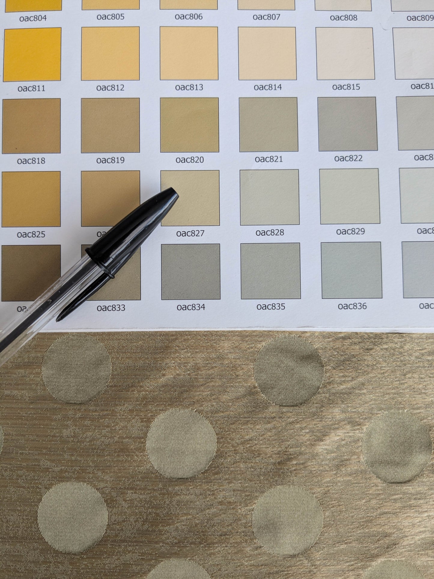 B. Berger Duralee 100% Silk Damask Polka Dot "Aspen" Beige Reversible Strie and Satin Mid-Century MSRP USD 250/Y