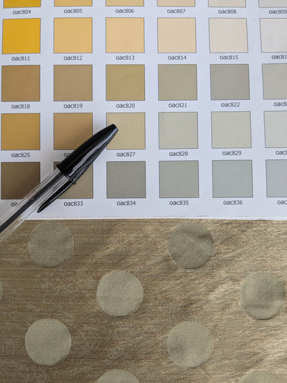 B. Berger Duralee 100% Silk Damask Polka Dot "Aspen" Beige Reversible Strie and Satin Mid-Century MSRP USD 250/Y