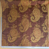 Bty Koplavitch 100% Silk Damask Giant Paisley "Rust" Deep Red Gold MSRP USD 340/y