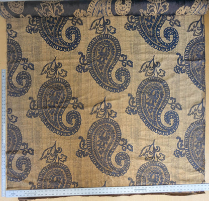 Koplavitch 100% Silk Damask Giant Paisley "nocturne" Indigo Deep Blue Gold Copper MSRP USD 340/y