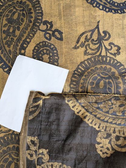 Koplavitch 100% Silk Damask Giant Paisley "nocturne" Indigo Deep Blue Gold Copper MSRP USD 340/y