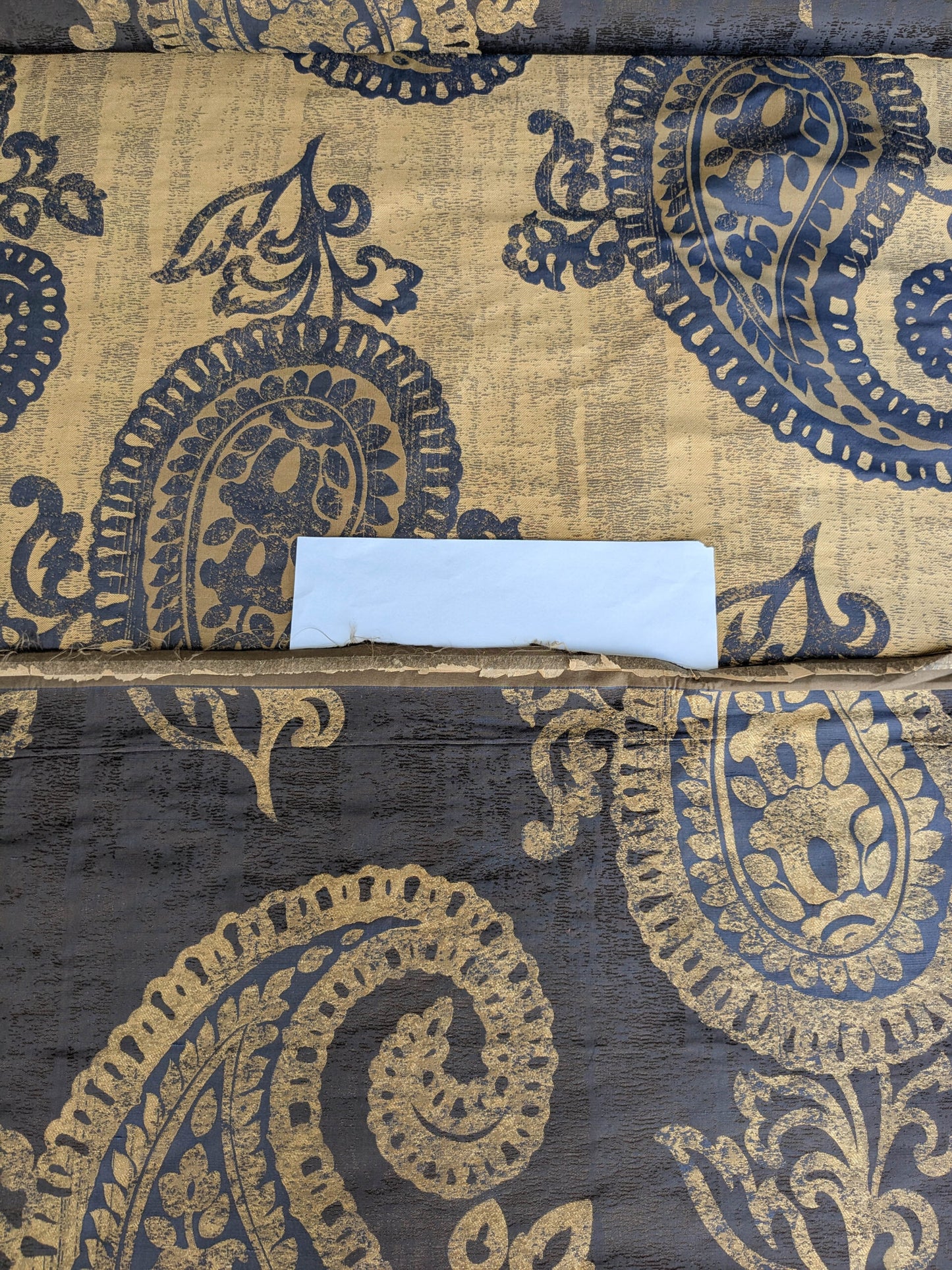 Koplavitch 100% Silk Damask Giant Paisley "nocturne" Indigo Deep Blue Gold Copper MSRP USD 340/y