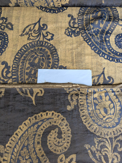 Koplavitch 100% Silk Damask Giant Paisley "nocturne" Indigo Deep Blue Gold Copper MSRP USD 340/y