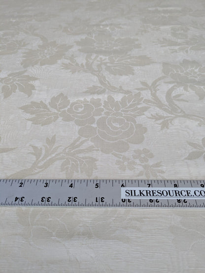 By yard Monceau Moire Linen Cotton Damask Historical Ivory Cream White MSRP 458