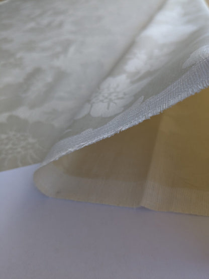 By yard Monceau Moire Linen Cotton Damask Historical Ivory Cream White MSRP 458