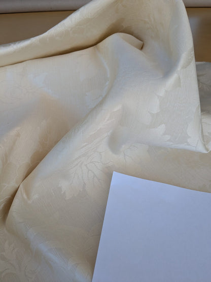 By yard Monceau Moire Linen Cotton Damask Historical Ivory Cream White MSRP 458