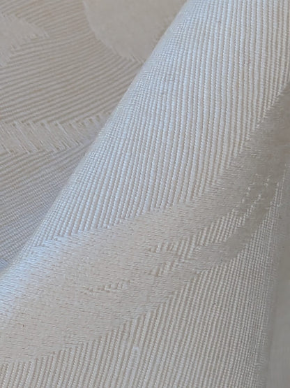 By yard Monceau Moire Linen Cotton Damask Historical Ivory Cream White MSRP 458