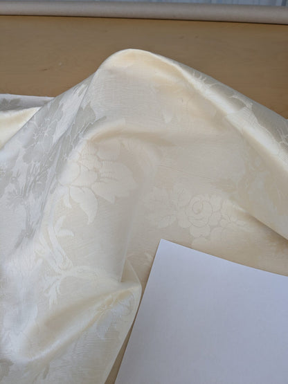 By yard Monceau Moire Linen Cotton Damask Historical Ivory Cream White MSRP 458