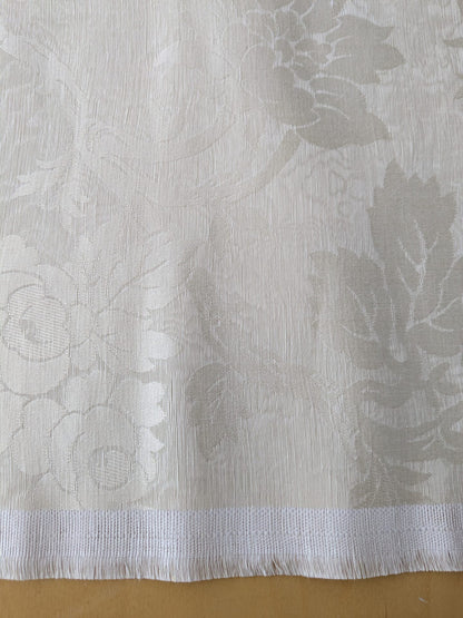 By yard Monceau Moire Linen Cotton Damask Historical Ivory Cream White MSRP 458
