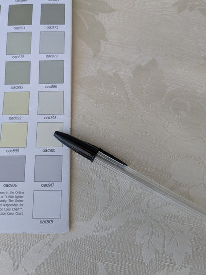 By yard Monceau Moire Linen Cotton Damask Historical Ivory Cream White MSRP 458