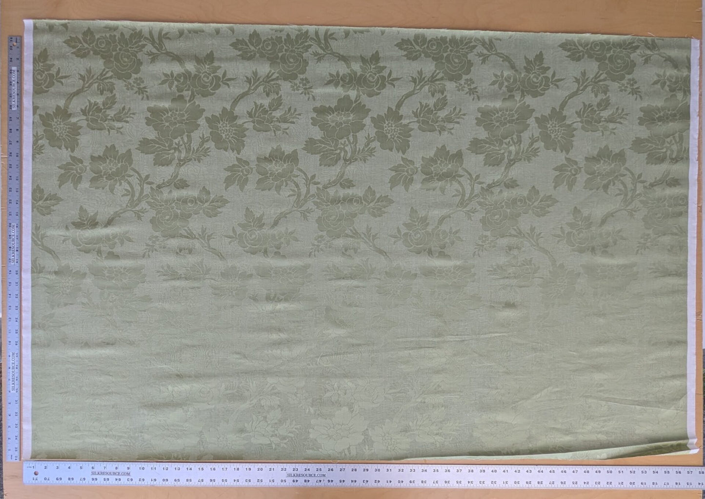 By yard Monceau Moire Linen Cotton Damask Historical Garden Green MSRP USD 458/y
