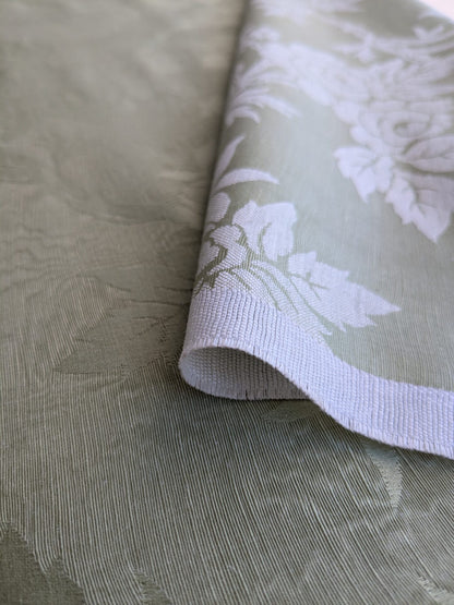 By yard Monceau Moire Linen Cotton Damask Historical Garden Green MSRP USD 458/y
