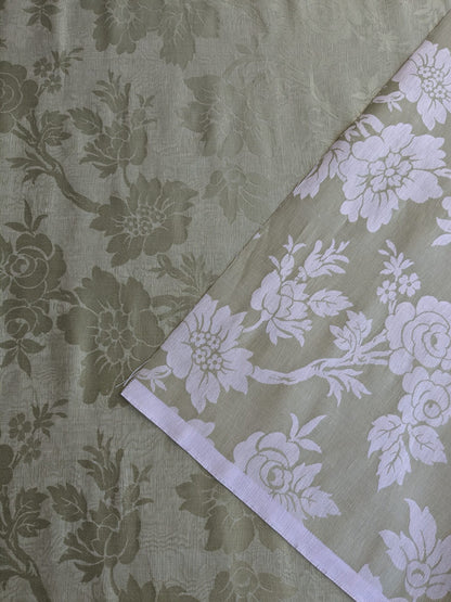 By yard Monceau Moire Linen Cotton Damask Historical Garden Green MSRP USD 458/y