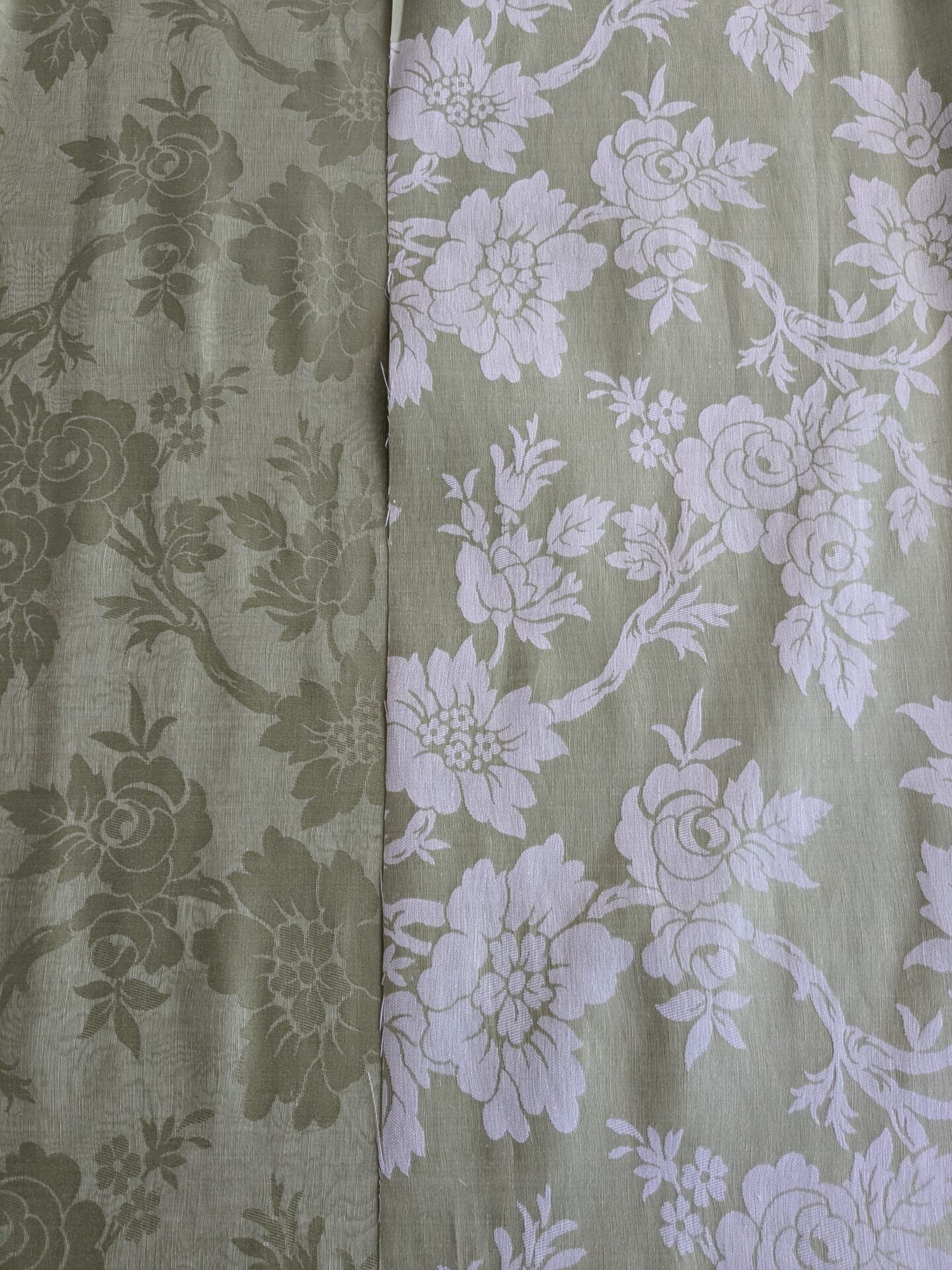 By yard Monceau Moire Linen Cotton Damask Historical Garden Green MSRP USD 458/y