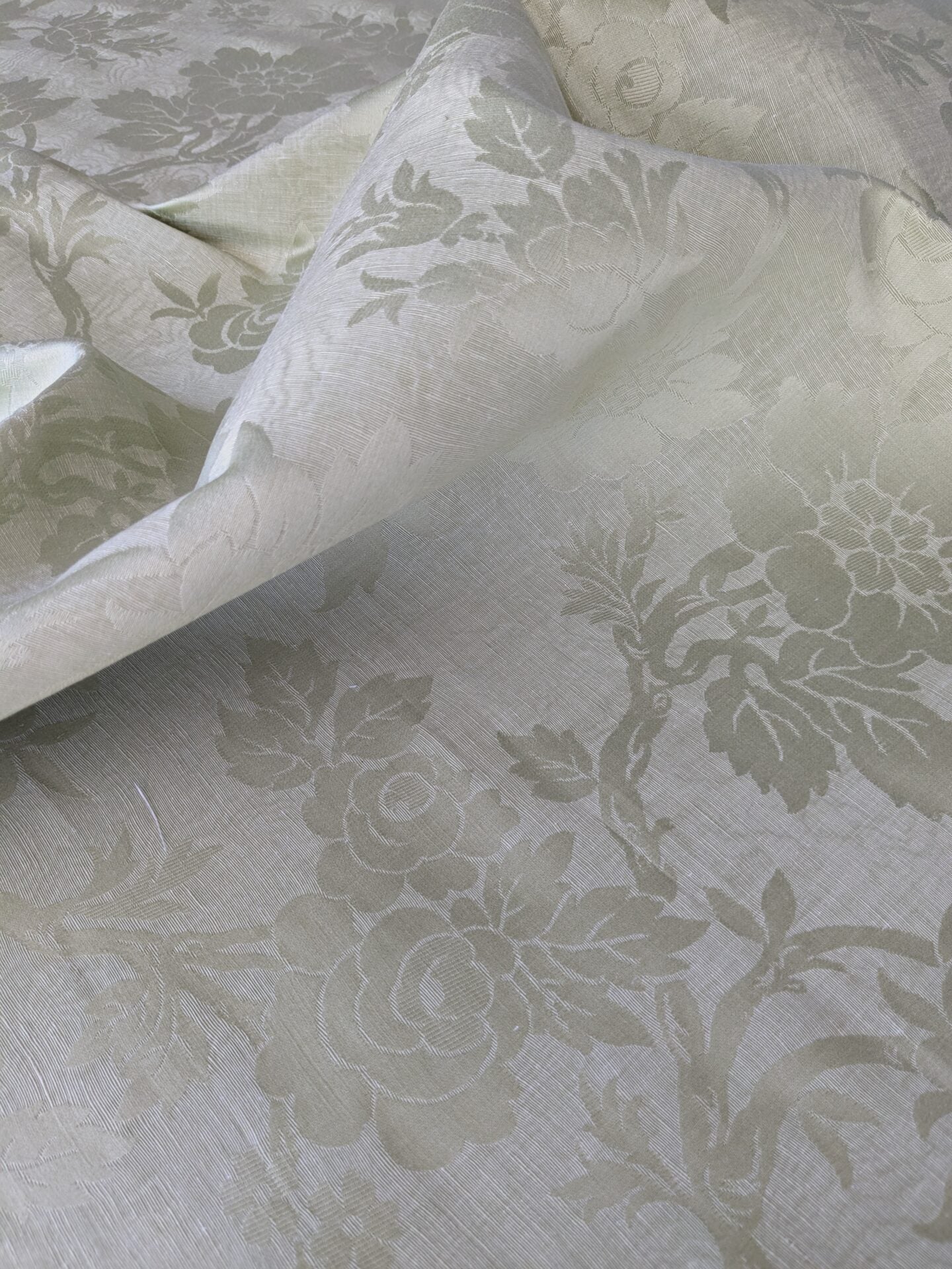 By yard Monceau Moire Linen Cotton Damask Historical Garden Green MSRP USD 458/y