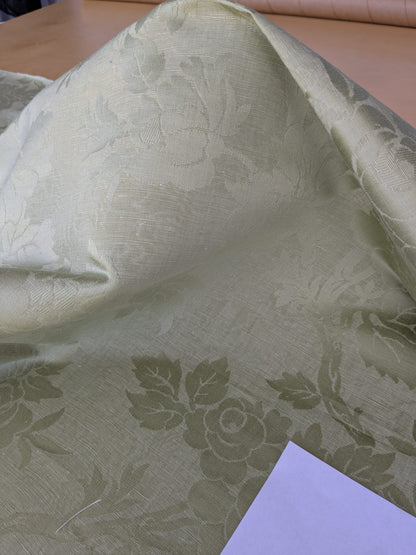 By yard Monceau Moire Linen Cotton Damask Historical Garden Green MSRP USD 458/y