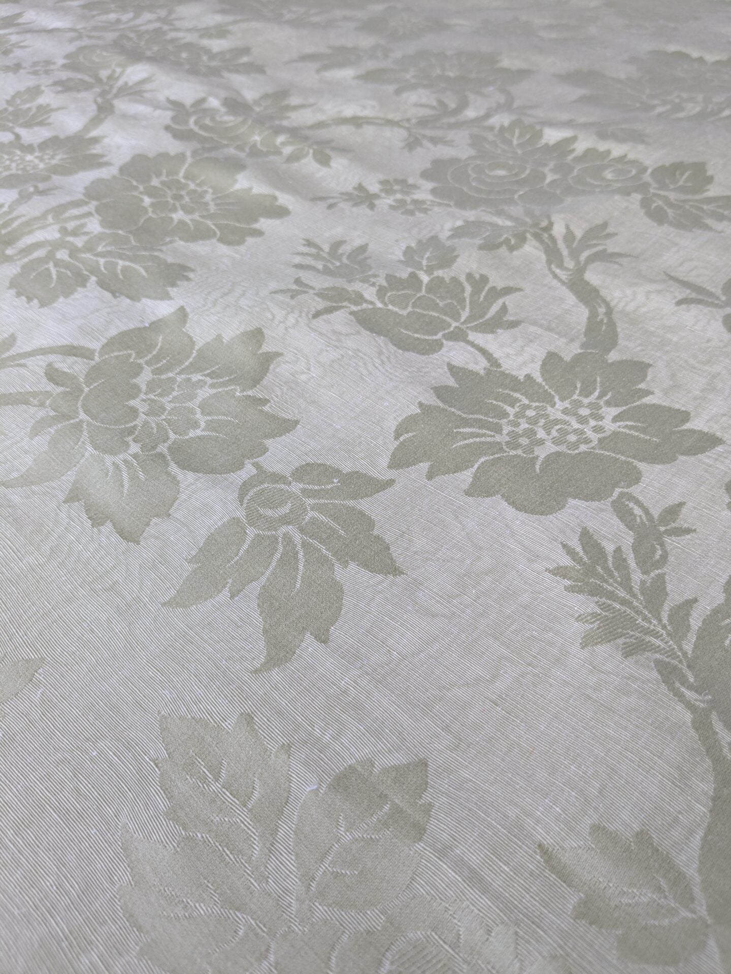 By yard Monceau Moire Linen Cotton Damask Historical Garden Green MSRP USD 458/y