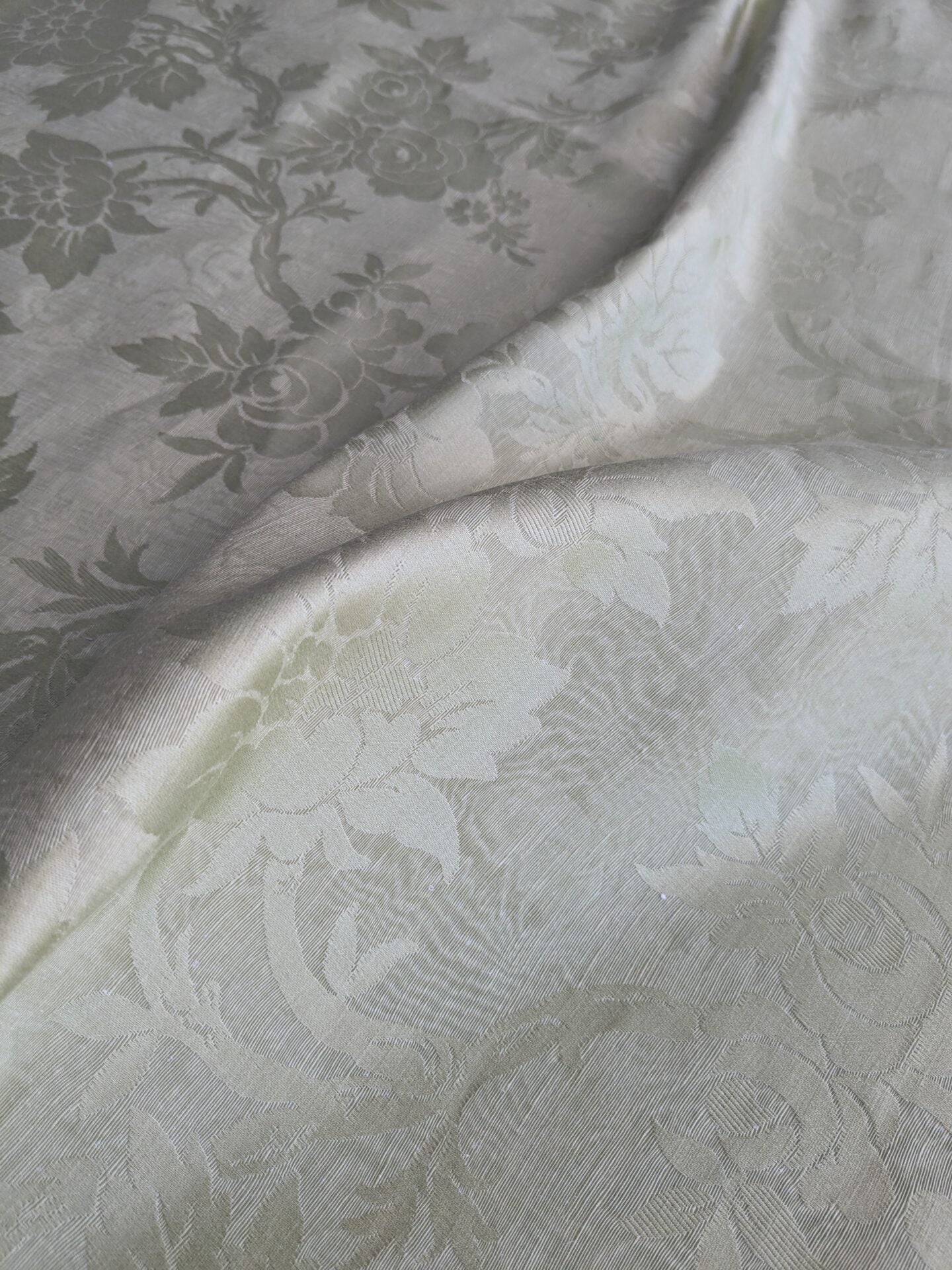 By yard Monceau Moire Linen Cotton Damask Historical Garden Green MSRP USD 458/y