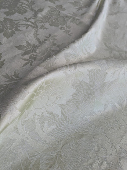 By yard Monceau Moire Linen Cotton Damask Historical Garden Green MSRP USD 458/y