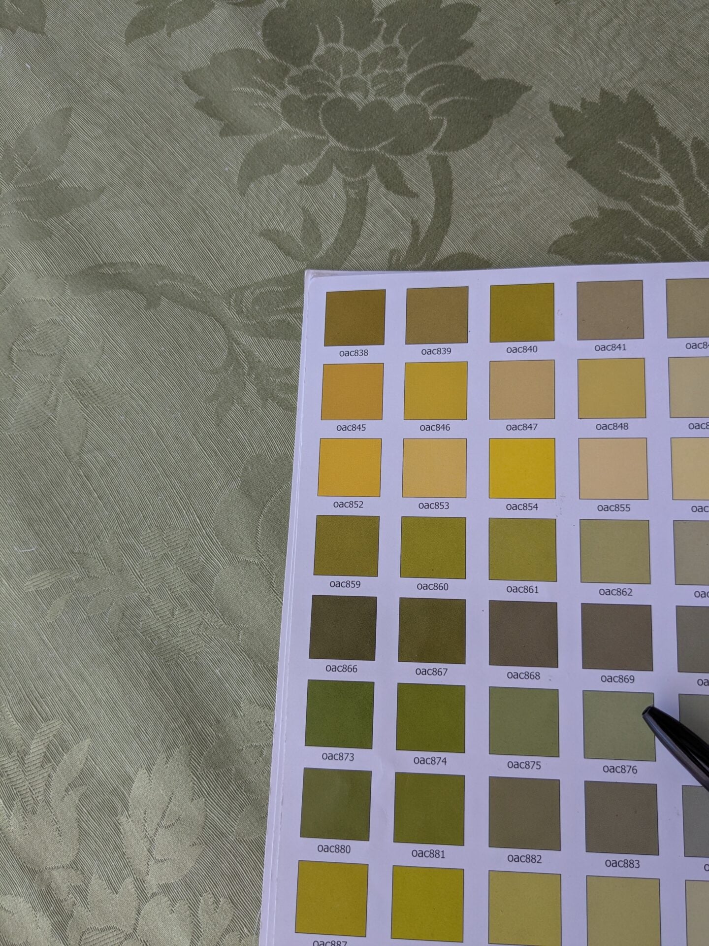 By yard Monceau Moire Linen Cotton Damask Historical Garden Green MSRP USD 458/y