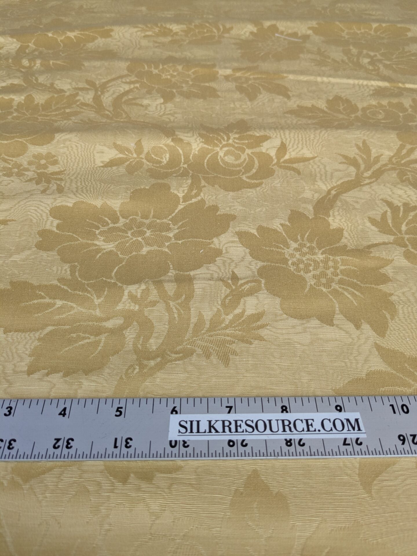 By yard Monceau Moire Linen Cotton Damask Historical Gold Yellow MSRP USD 458/y