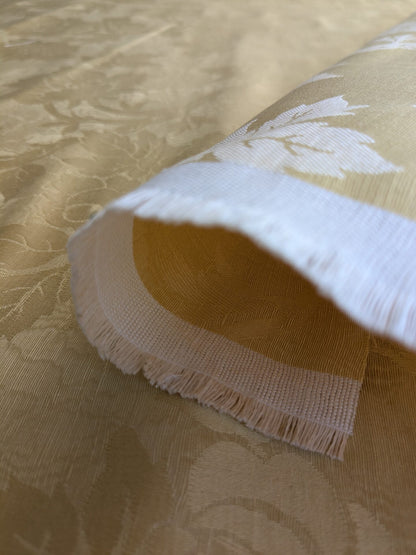 By yard Monceau Moire Linen Cotton Damask Historical Gold Yellow MSRP USD 458/y