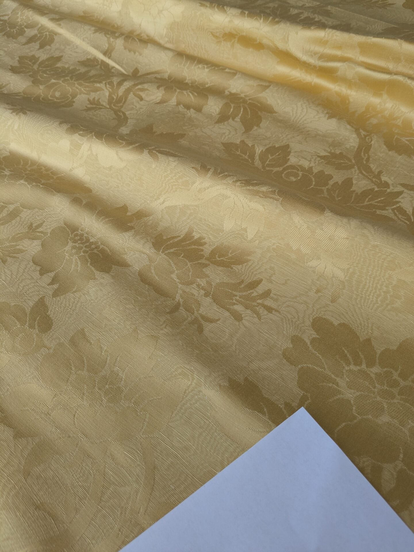 By yard Monceau Moire Linen Cotton Damask Historical Gold Yellow MSRP USD 458/y