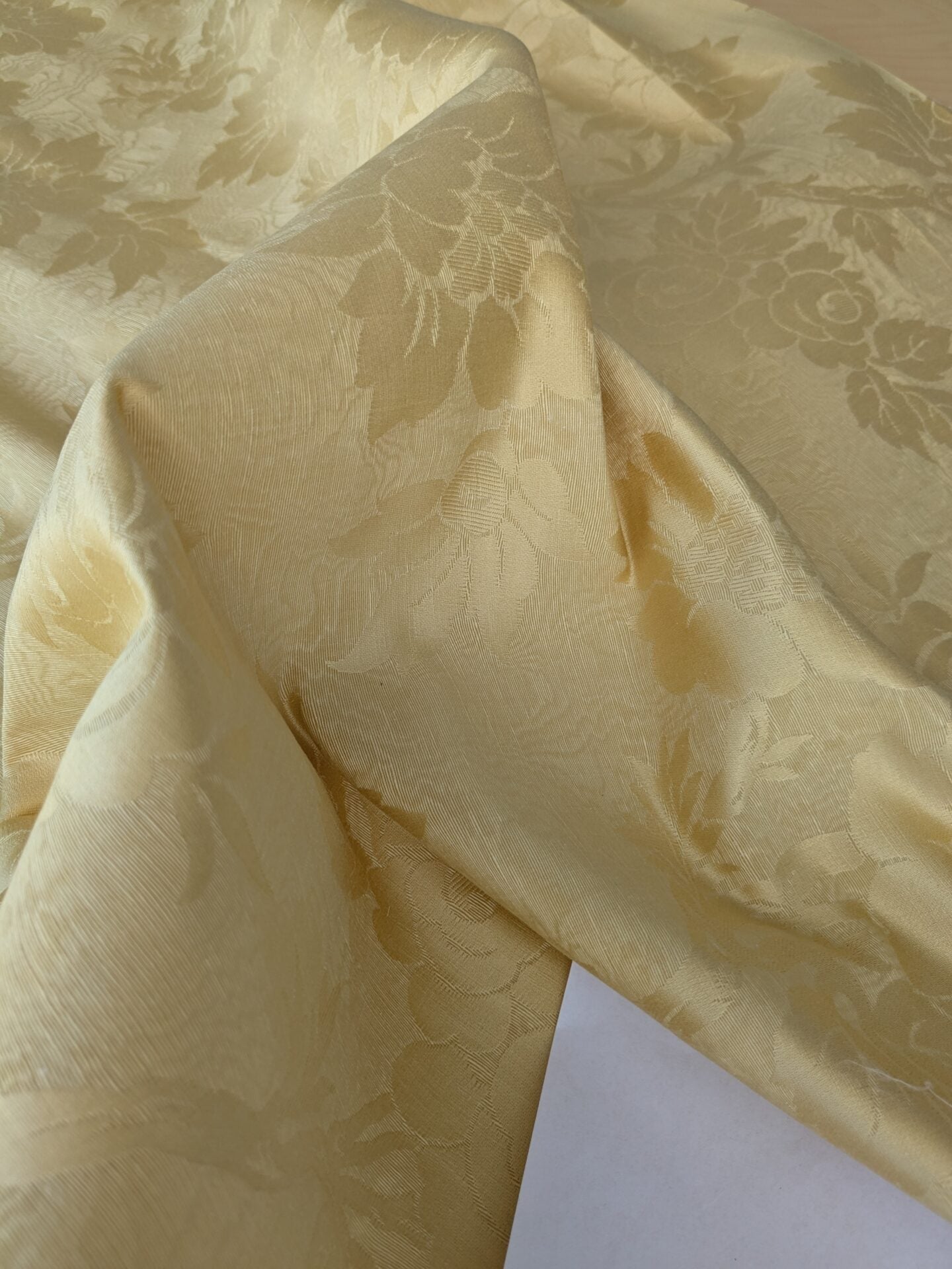 By yard Monceau Moire Linen Cotton Damask Historical Gold Yellow MSRP USD 458/y