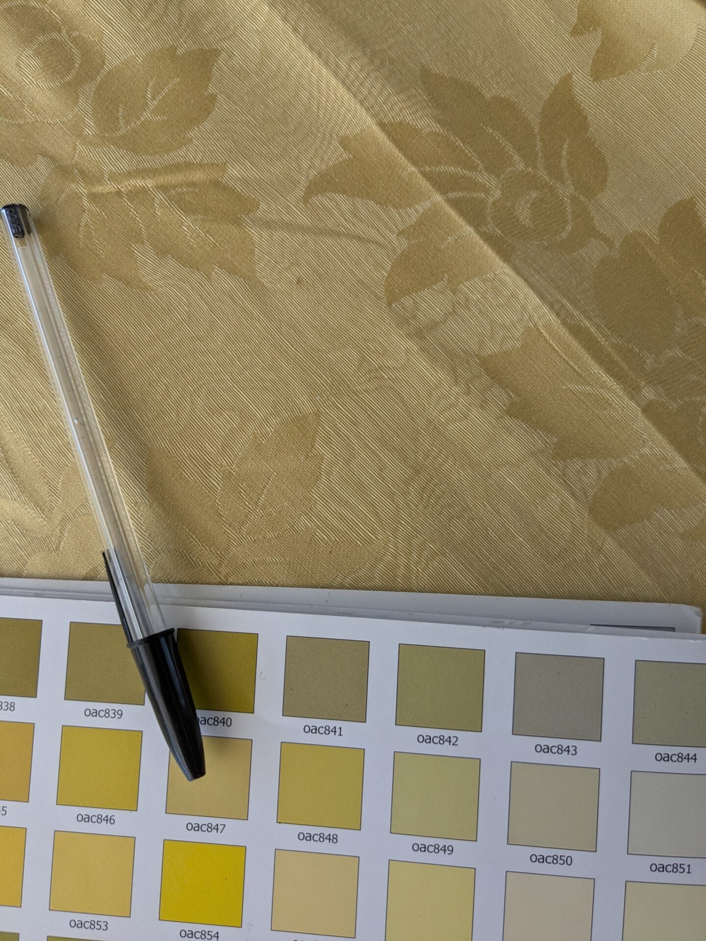 By yard Monceau Moire Linen Cotton Damask Historical Gold Yellow MSRP USD 458/y